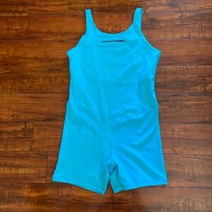 Joy Lab Athletic Boyleg one piece Swimsuit womens xxl or XL aqua blue exc cond